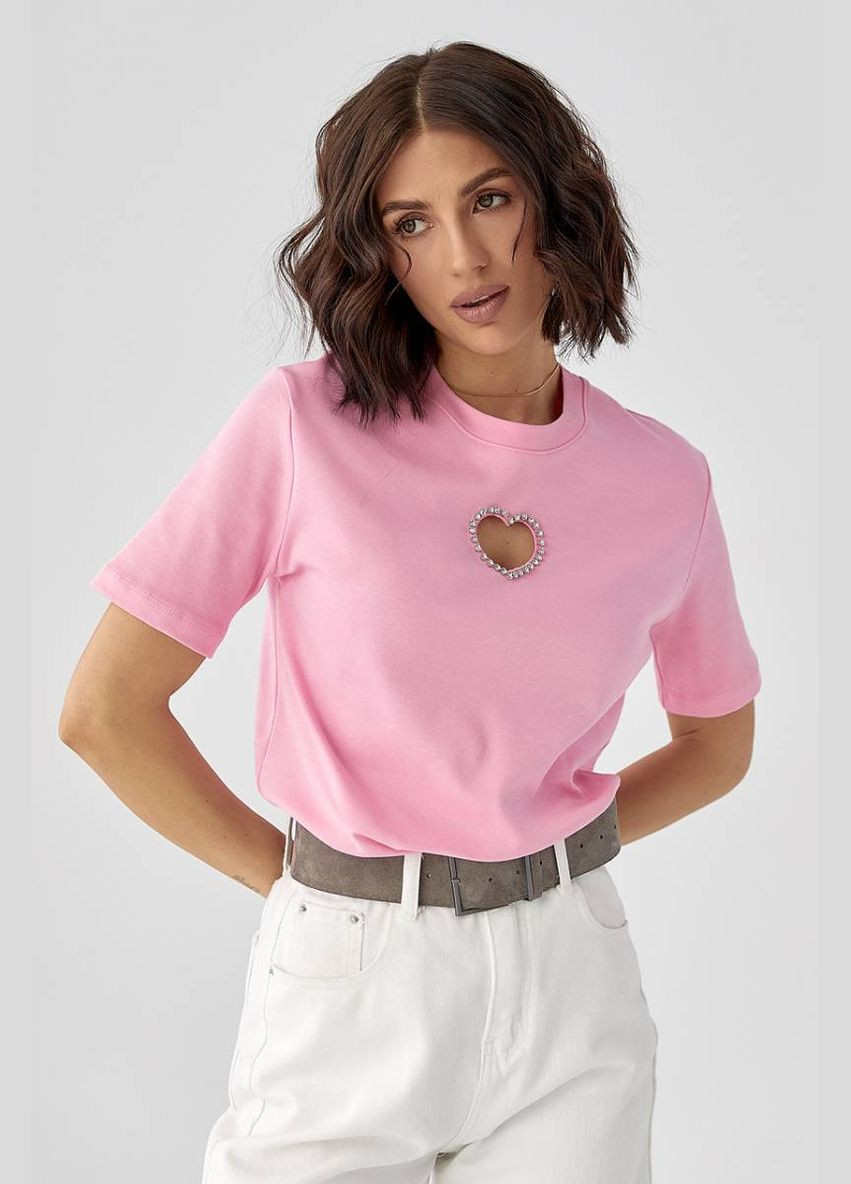 Футболка с вырезом в форме сердца Lurex Футболка - (333972665)