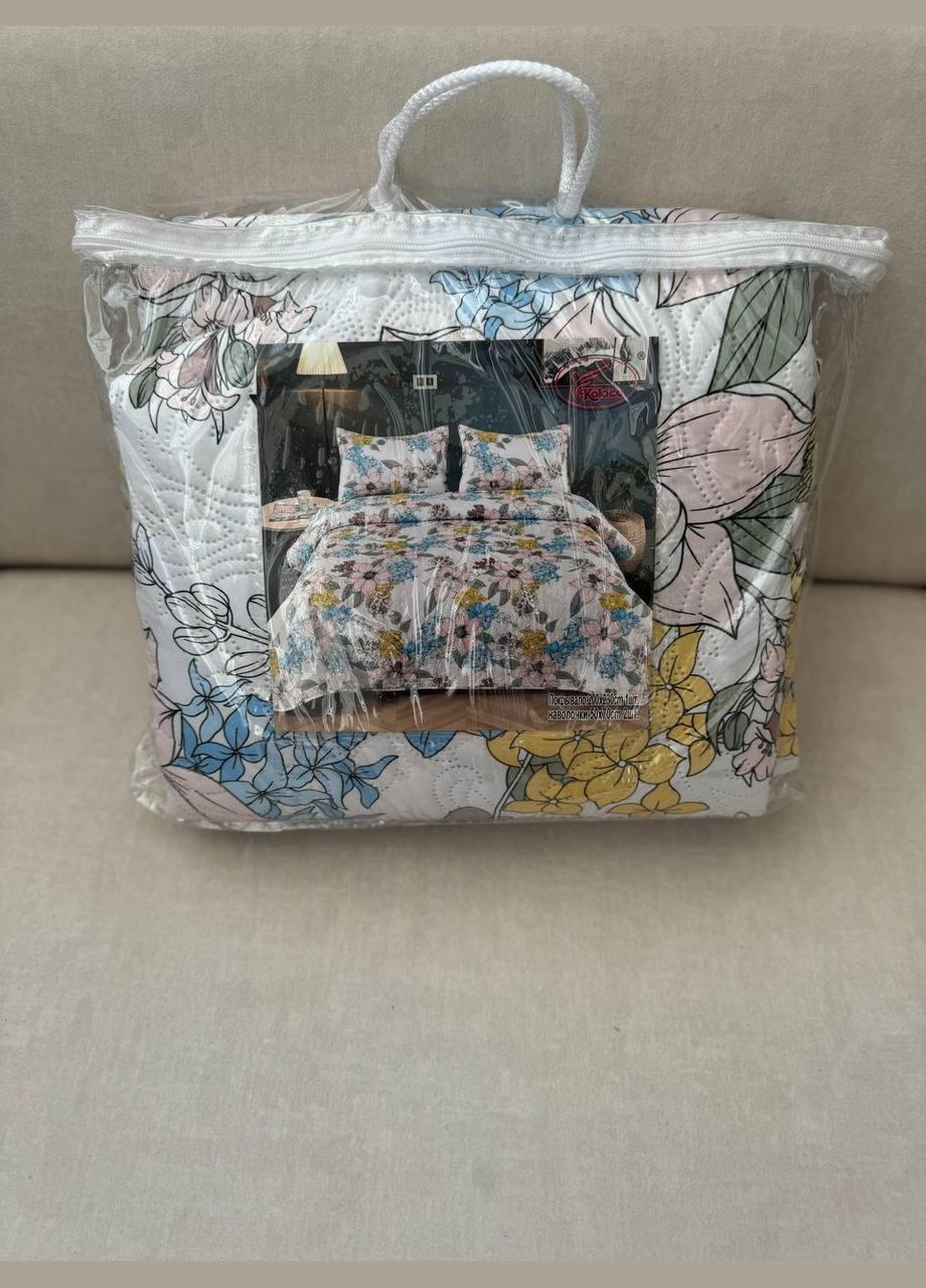 Ковдра з наволочками літня бавовна стьобана 200х220 (П4К-5107) No Brand (306633402)