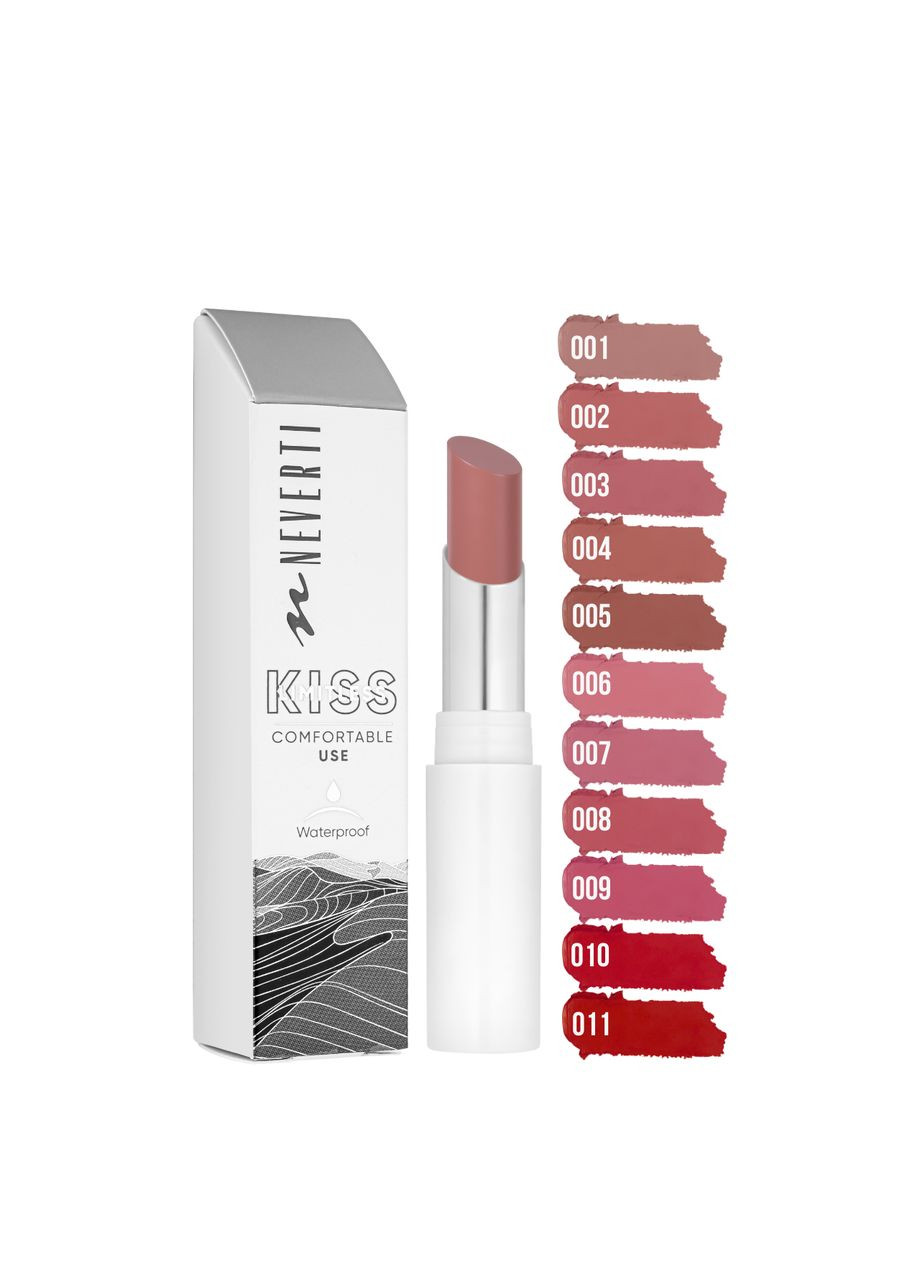 Помада для губ Limitless Kiss водостійка NP700, 001 Be Fearless Бежева Neverti (360714663)