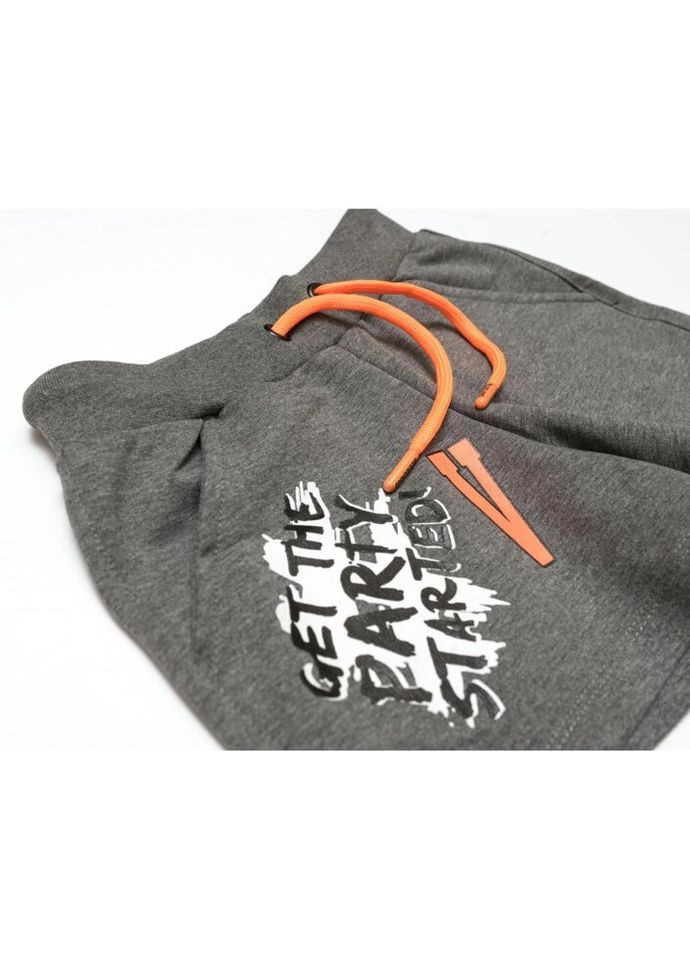 Сіра літня футболка дитяча укорочена із шортами (2561-116g-gray) BLUELAND