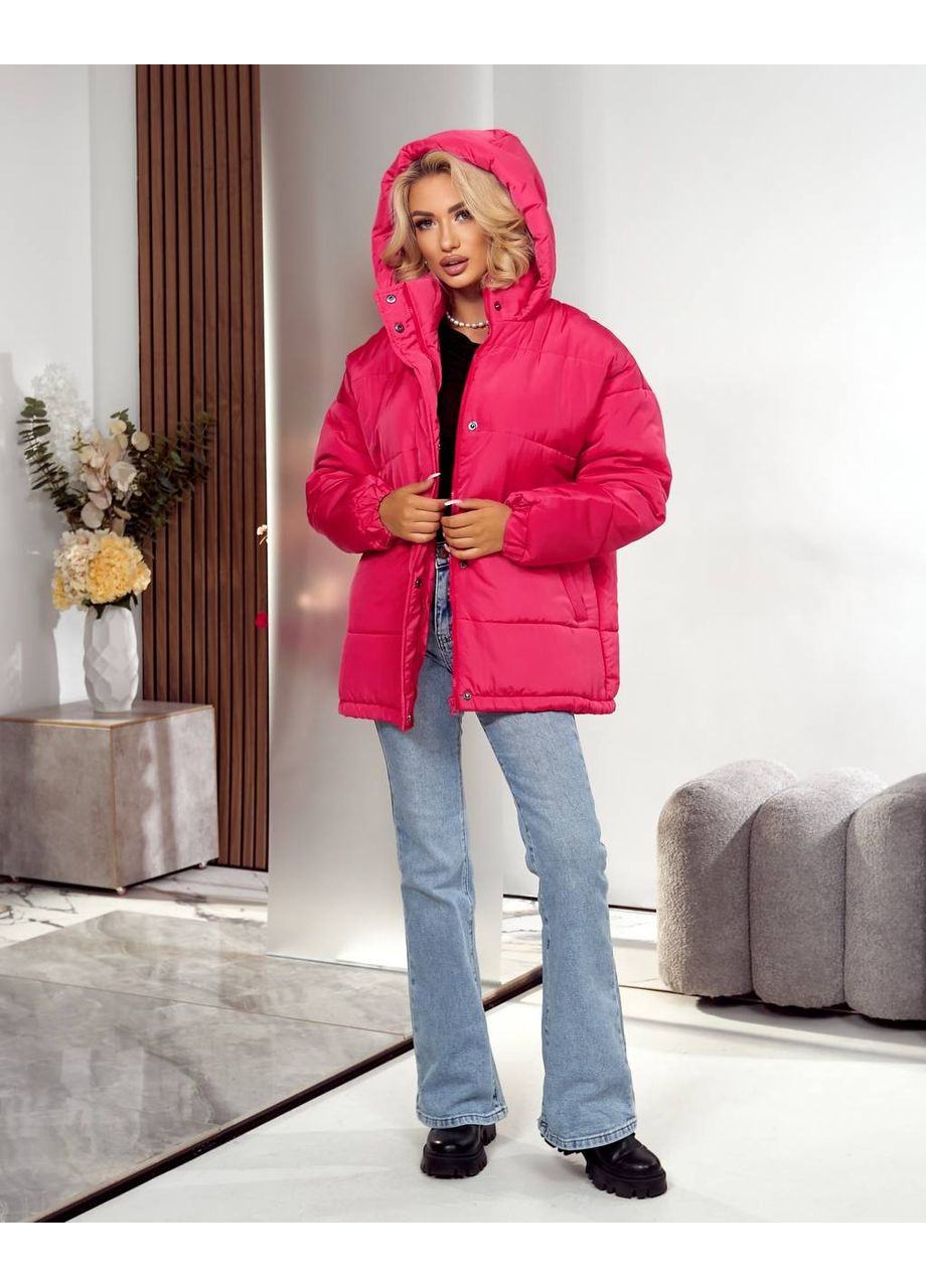 Малиновая зимняя ❄️ универсальная куртка из плащевки канада — замеры в описании куртка-пальто GD/GL Модний простір