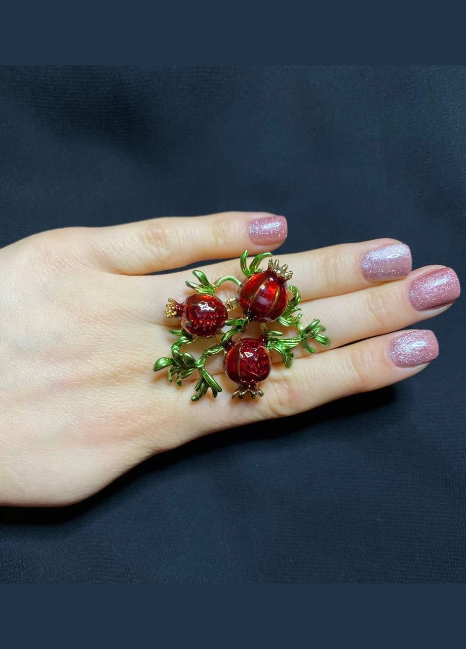 Брошка шпилька емальована яскрава соковитий гранат Xuping Jewelry (330618915)