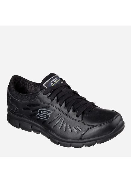 Кроссовки женские Work Relaxed Fit черные кожаные антискользящие размер 37 Skechers 5949-70 чёрные (400527534)