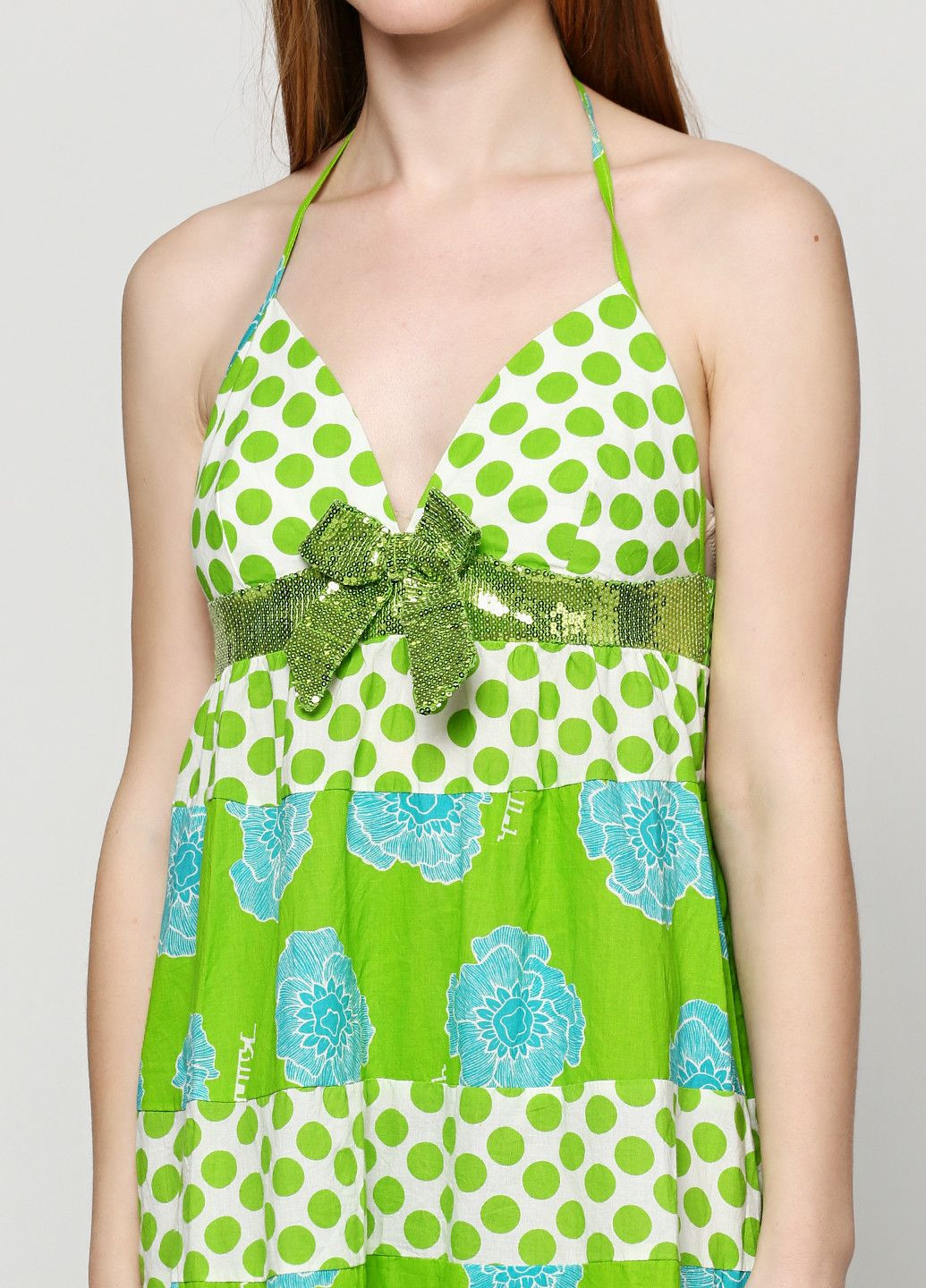 Салатовое повседневный платье розово-черный Killah