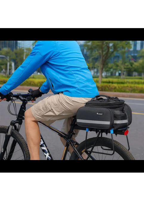 Велосумка на багажник 950C, водонепроницаемая велосипедная сумка 15 л с отделениями и световозвращателями для аксессуаров. No Brand (360466240)