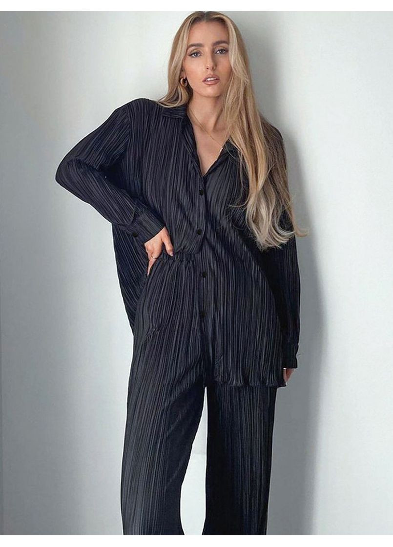 Женский летний брючный костюм плиссе KK-104 Красный Number Nine (336214221)