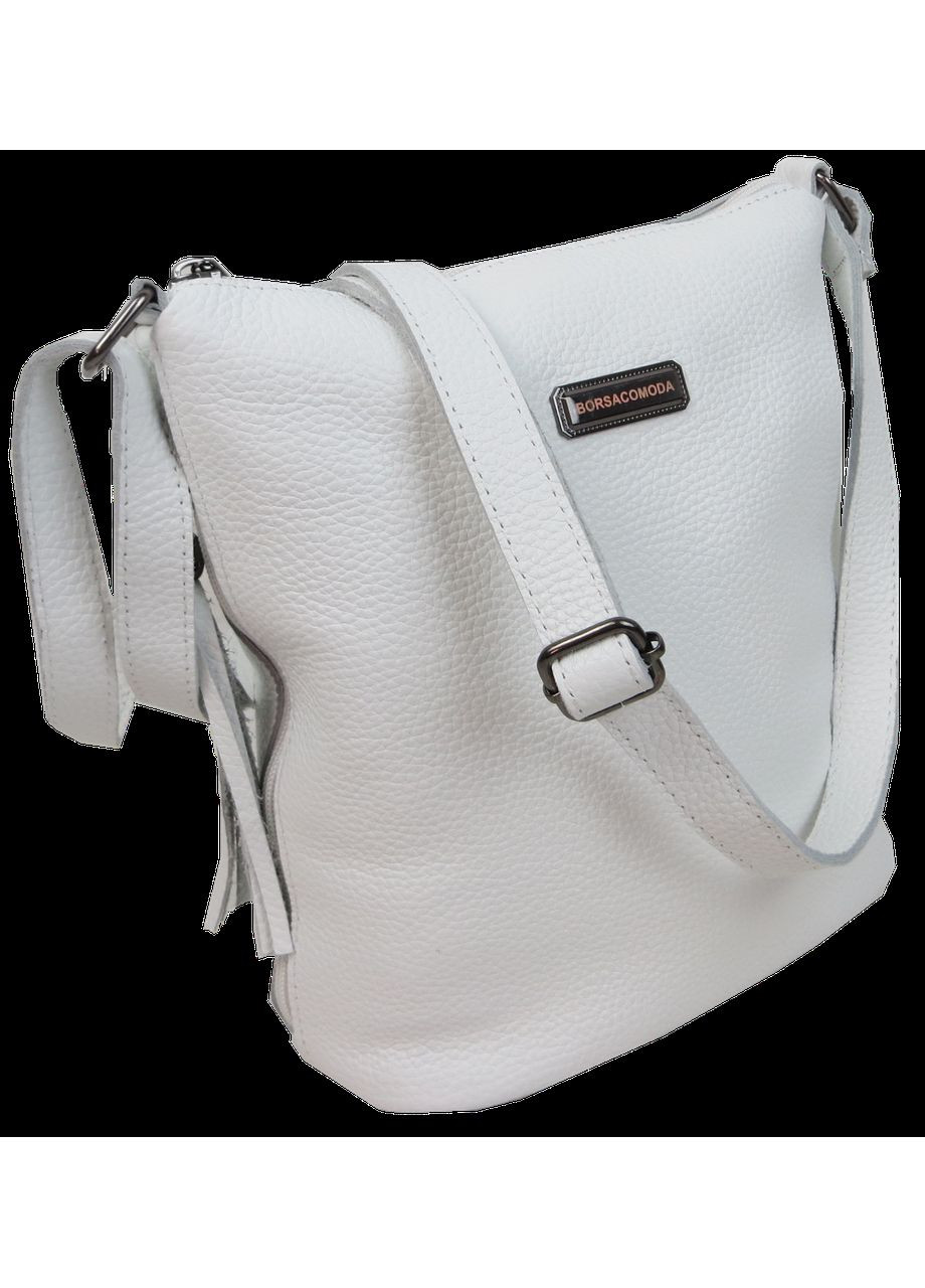 Женская сумка из натуральной кожи на плечо белая Borsacomoda (360893813)