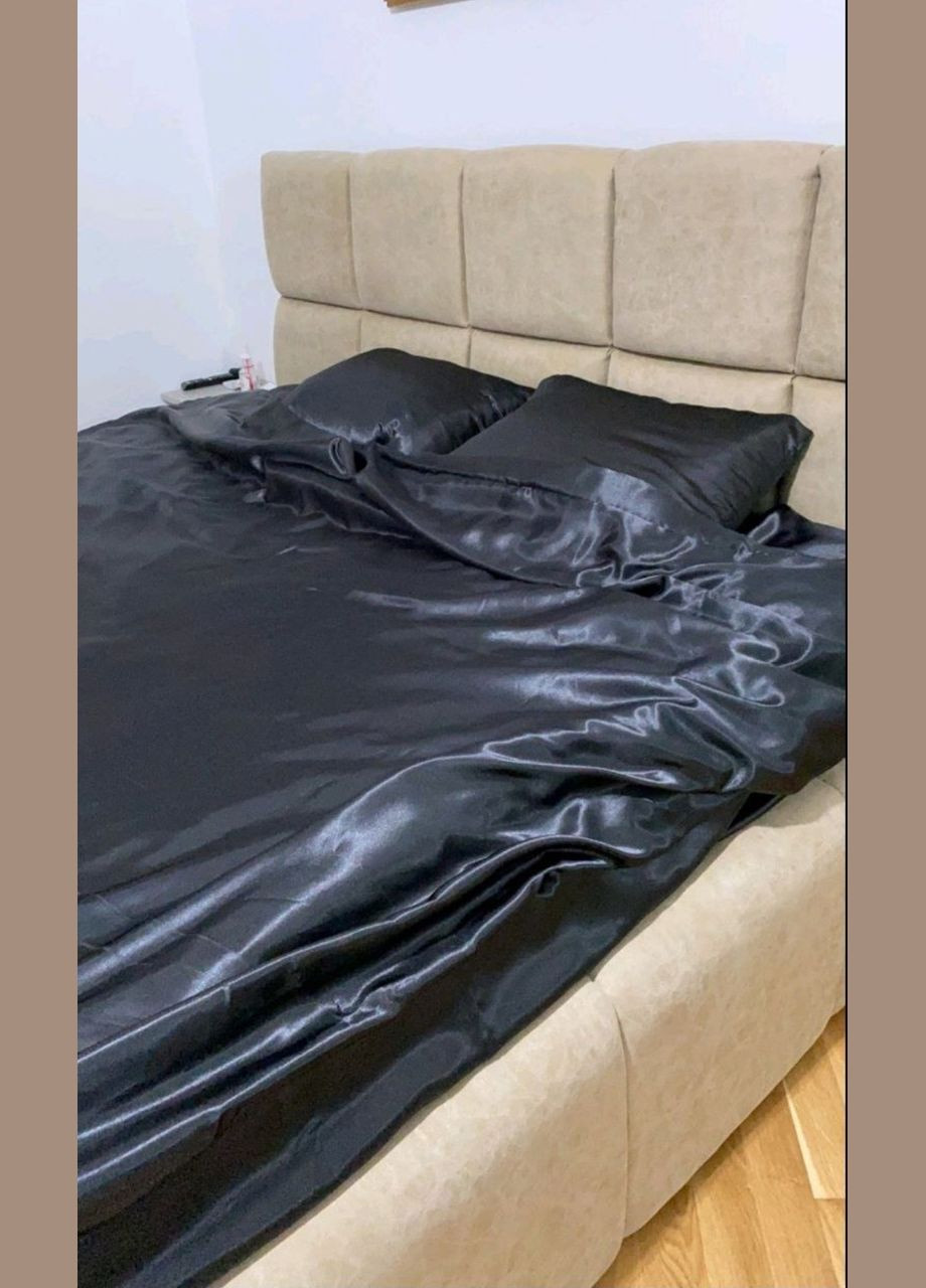 Черно-белое двуспальное постельное белье 175*210 Moka textile (316632259)