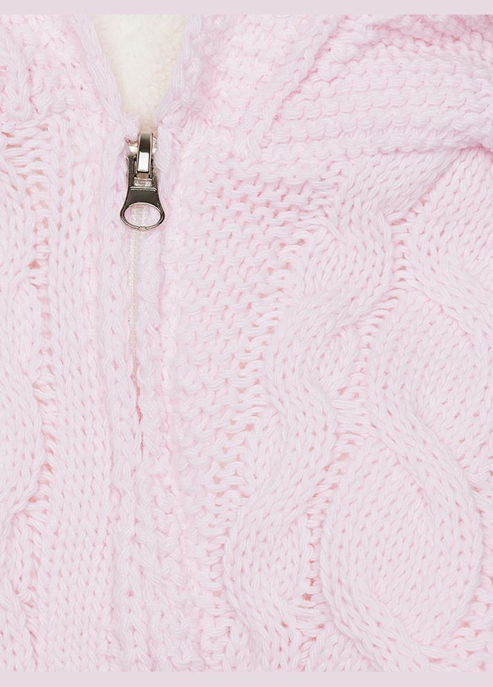 Комбинезон утепленный для девочки на молнии с капюшоном цвет светло-розовый CB-00219794 Caramini (314910610)