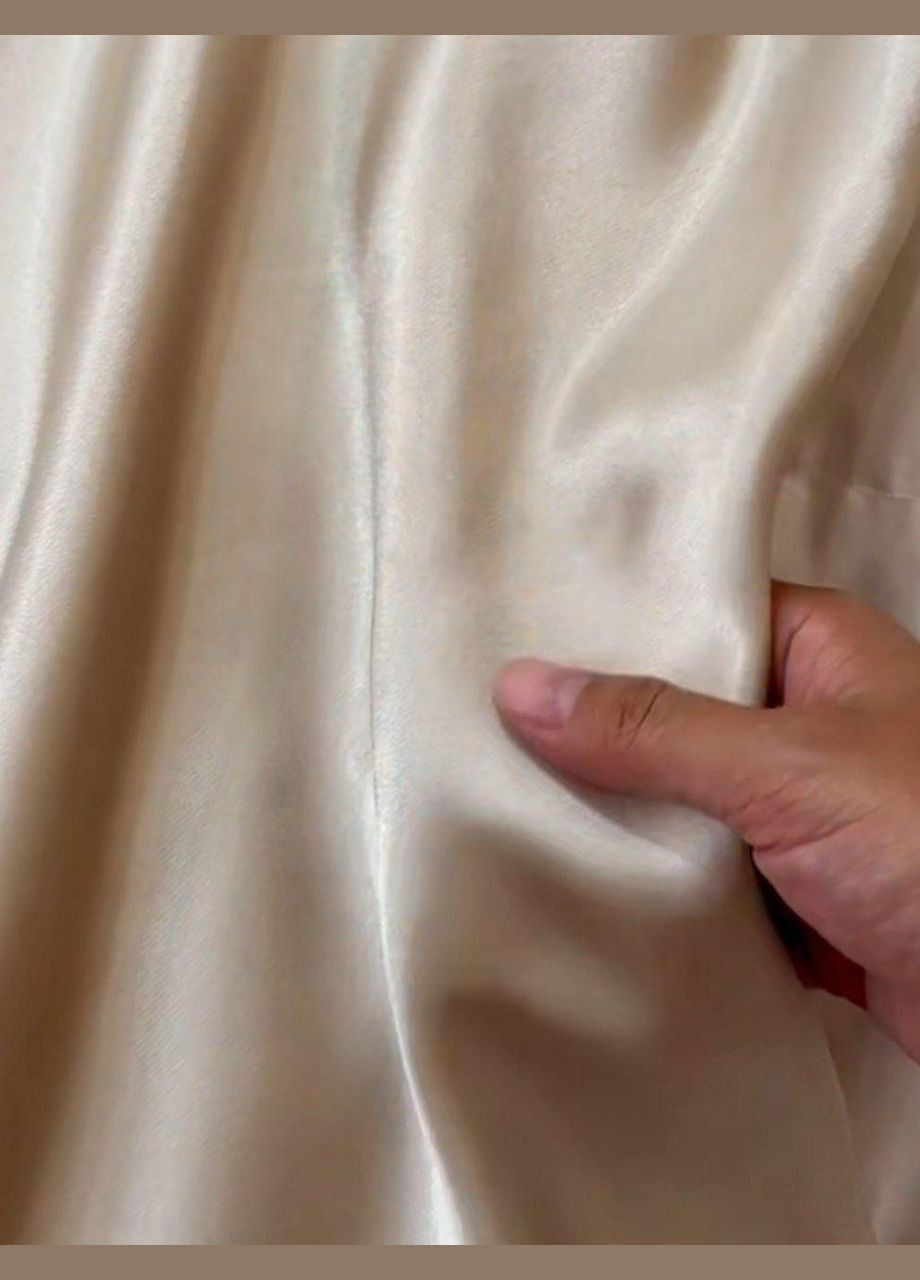 Бронзовая всесезон атласный пижамный комплект халат и рубашка с бретелями (регулируються) celebrations бронзовый No Brand Святковий