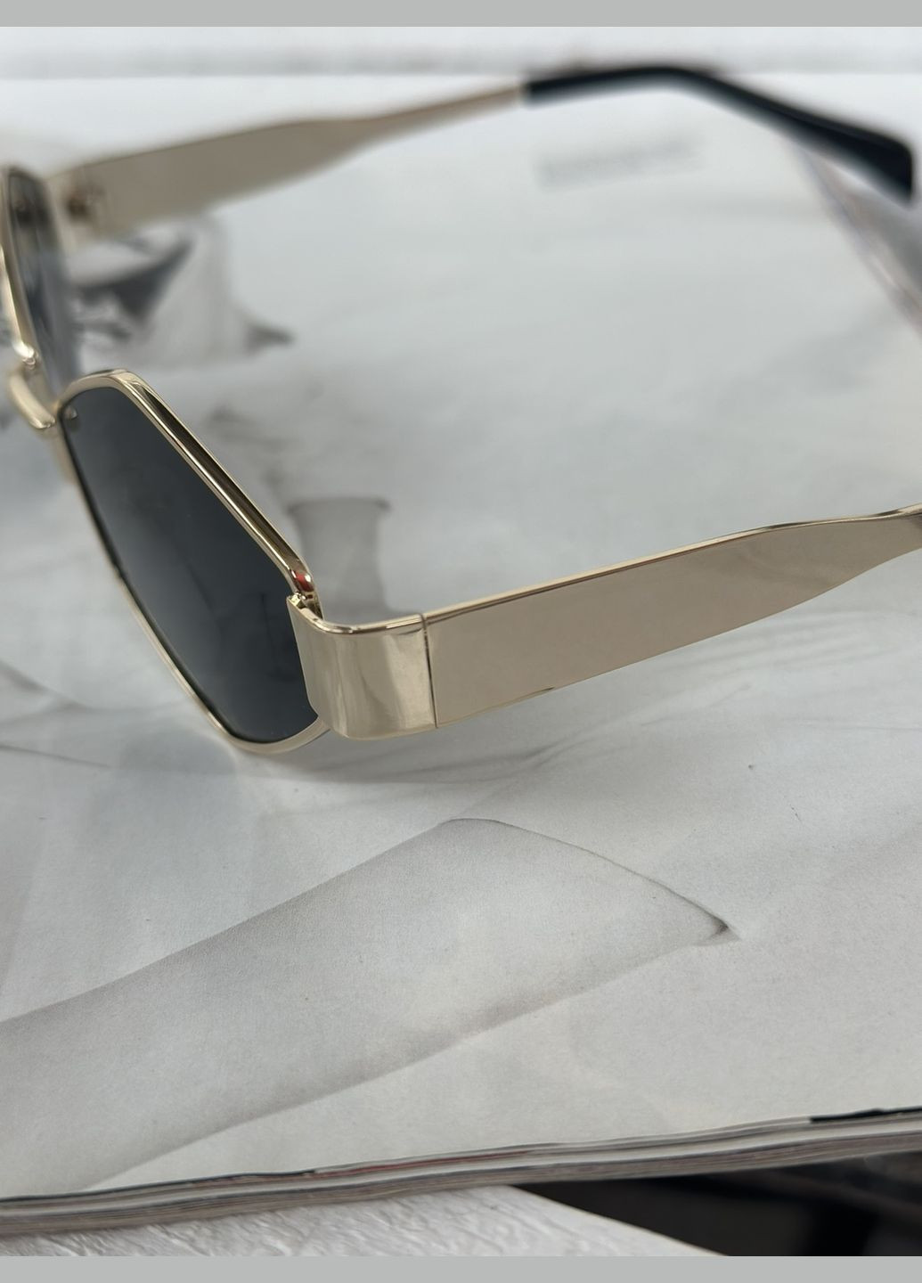 Женские многоугольные очки Серый в золоте No Brand (287326796)