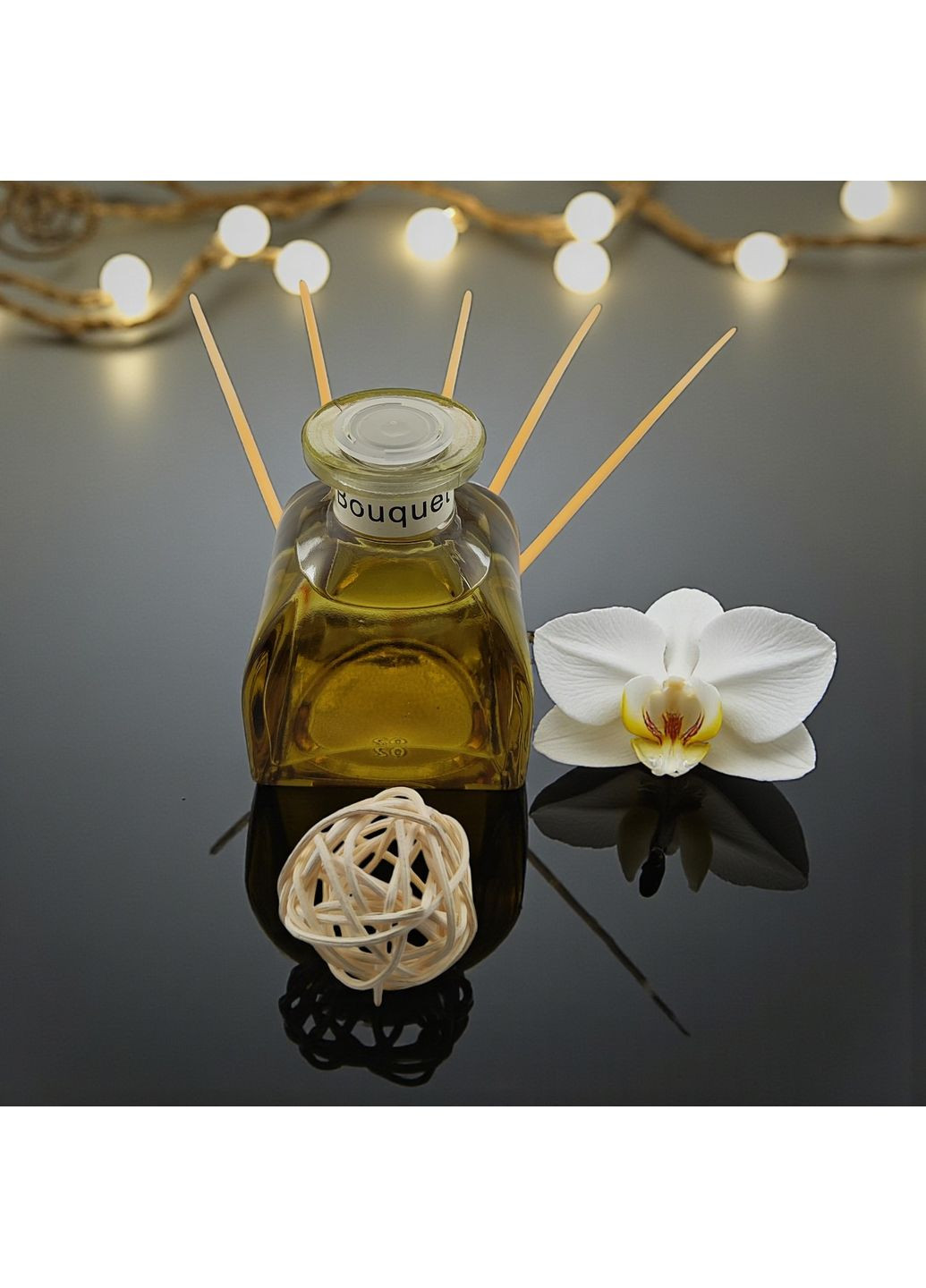 Аромадиффузор Роза парфюм для дома с эфирным маслом тростниковыми палочками натуральный аромат Белый 160_2_0_10C No Brand (369489540)