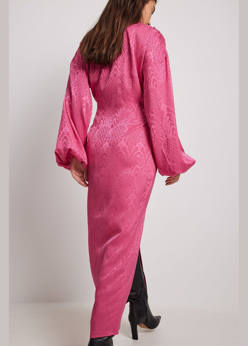 Темно-розовое платье макси демисезон,темно-розовый, NA-KD