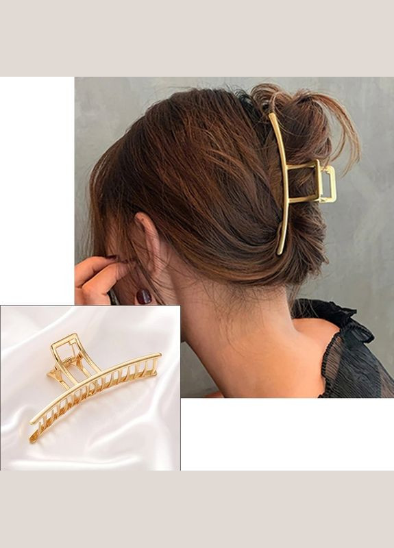 Металевий затискач для волосся, шпилька-краб Класична Грація Золото No Brand (342065811)