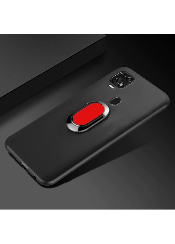 Чехол Shell Mate с кольцом для ZTE Blade V2020 Black/Красное Кольцо No Brand (361902760)