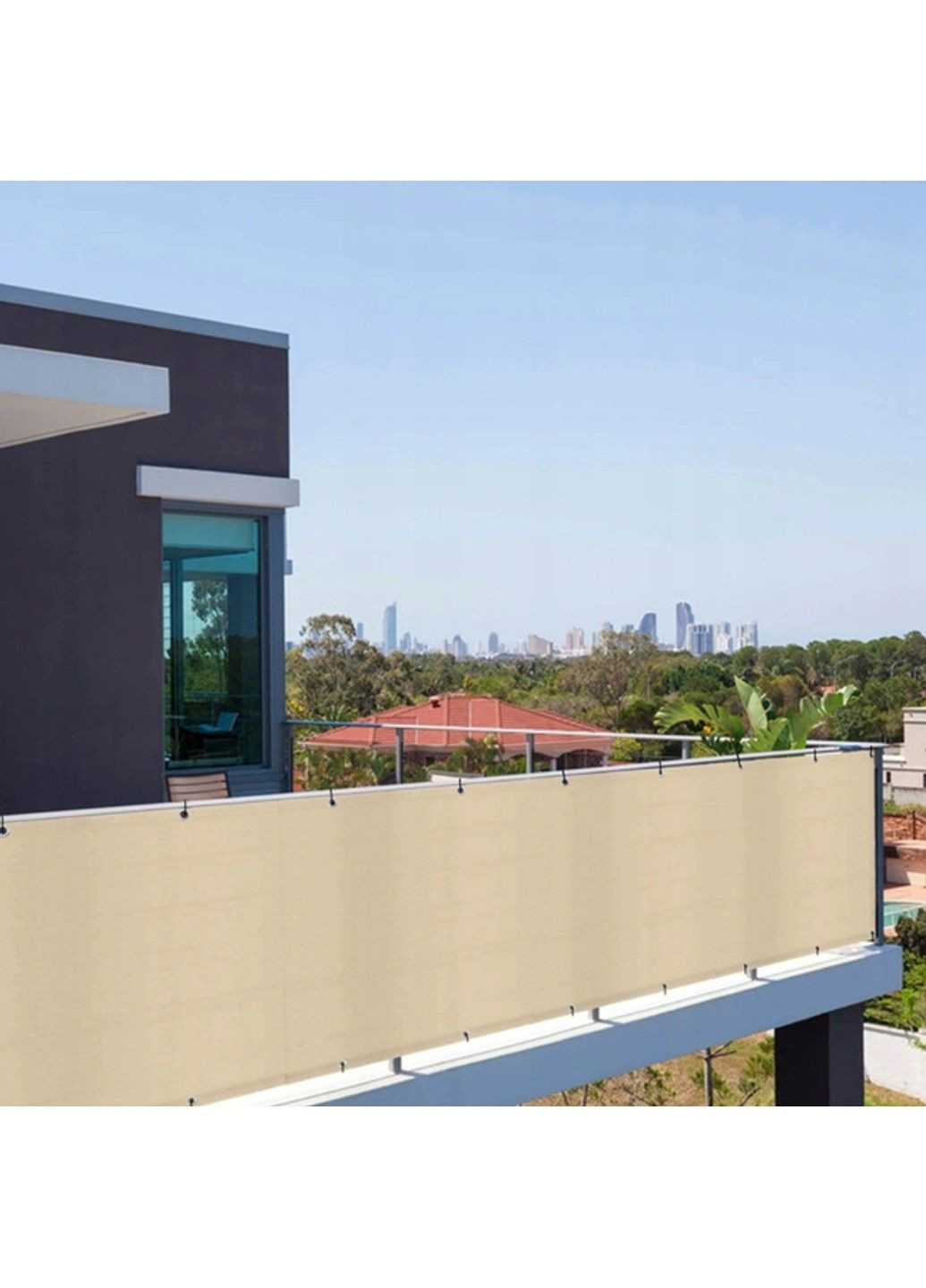 Сетка ширма для балкона 110 г/м² (0.9 х 2 м) Молочный No Brand (332635699)