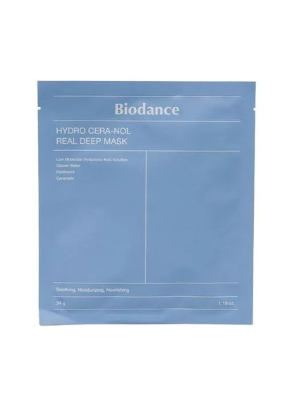 Маска гідрогел. з керамідами Hydro Cera-nol Real Deep Mask 34g Biodance (329900939)