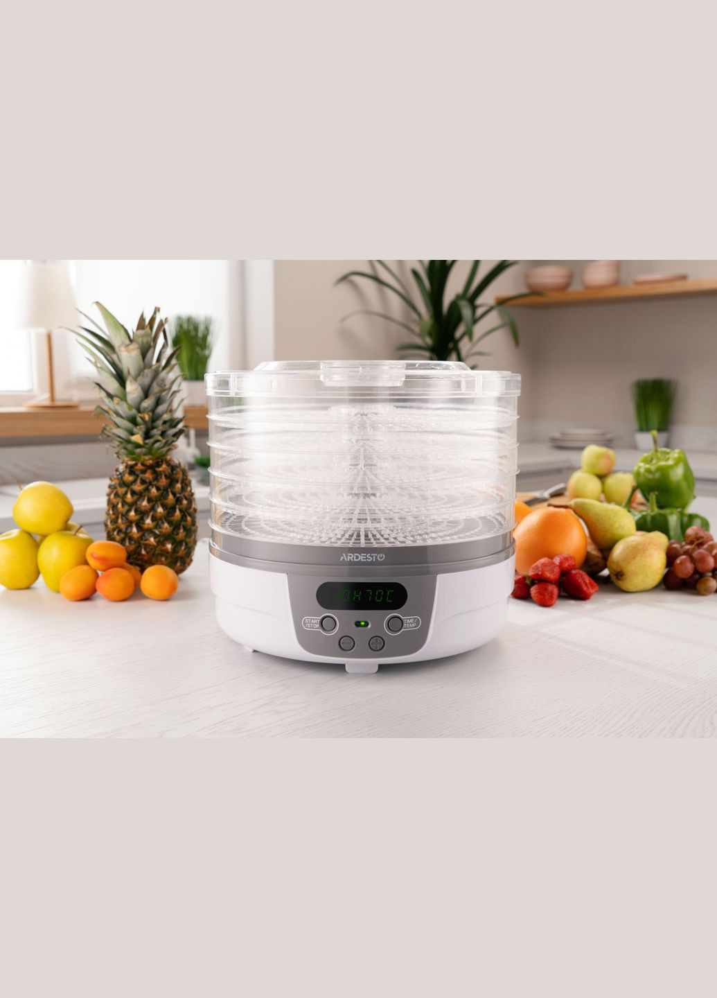 Сушка для продуктов FDB5321T - 250Вт/5 поддонов выс. 3см/диаметр 32см/рег. темп./таймер/ белая Ardesto (314780557)