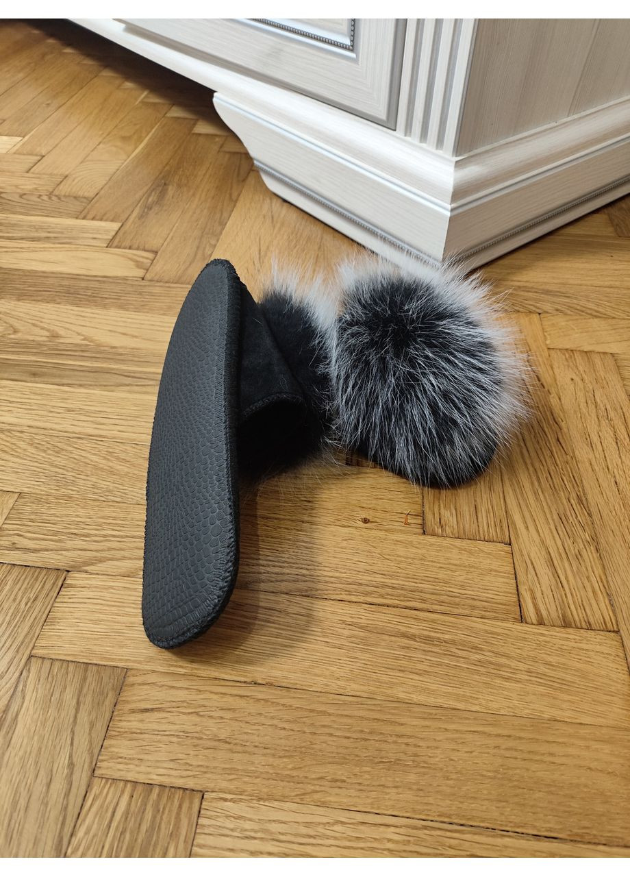 Жіночі тапочки для ламінату з натуральним хутром паркетні тапочки Belsta тапочки з песцем хутряні шльопанці No Brand (361443668)