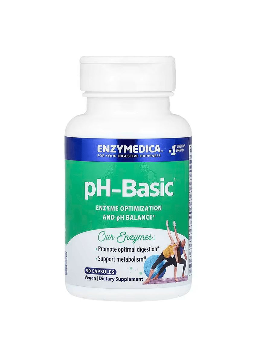 Ферменти для підтримки pH балансу, pH-Basic,, 90 капсул Enzymedica (322741403)