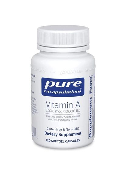 Вітамін A, Vitamin A,, 10,000 МО, 120 капсул (PE01333) Pure Encapsulations (266039068)