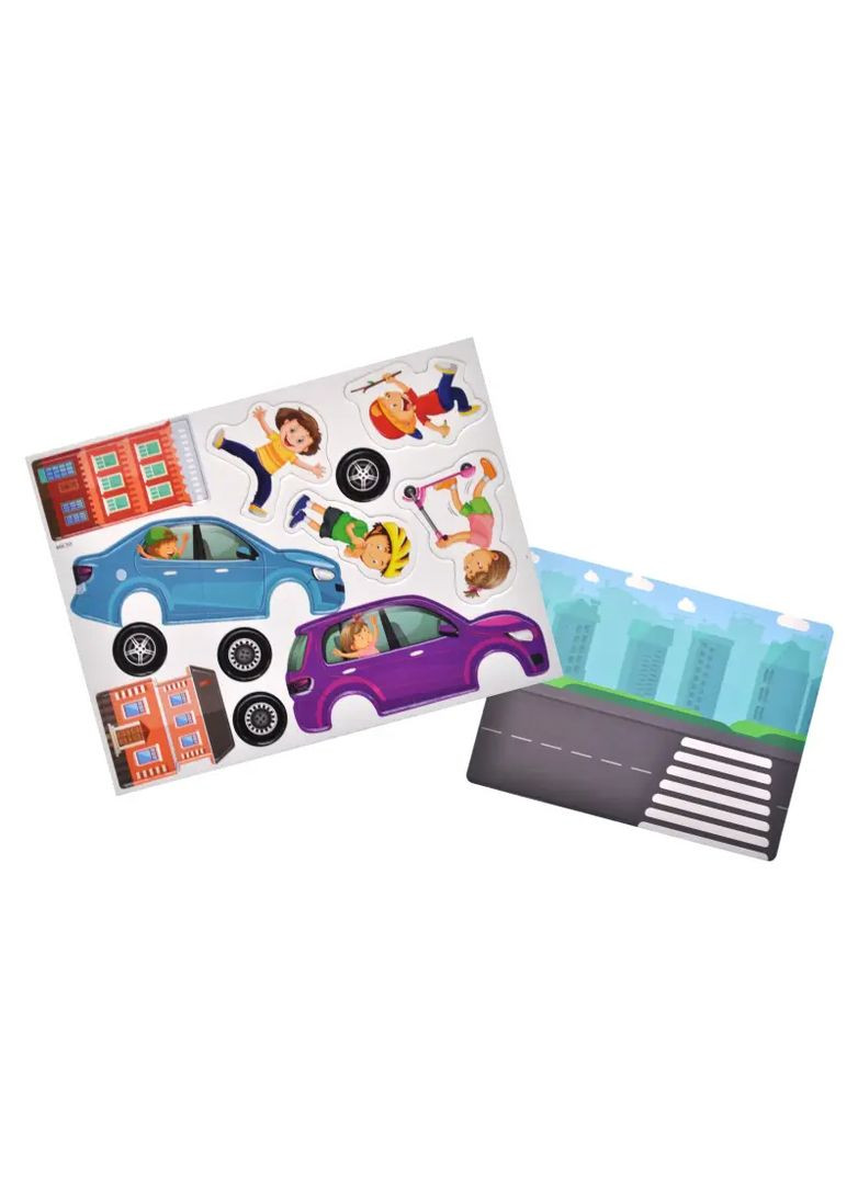 Настольная магнитная игра Город 42 магнита на магнитной доске в ассортименте QB600-001 qbee Нас6081 (370652695)