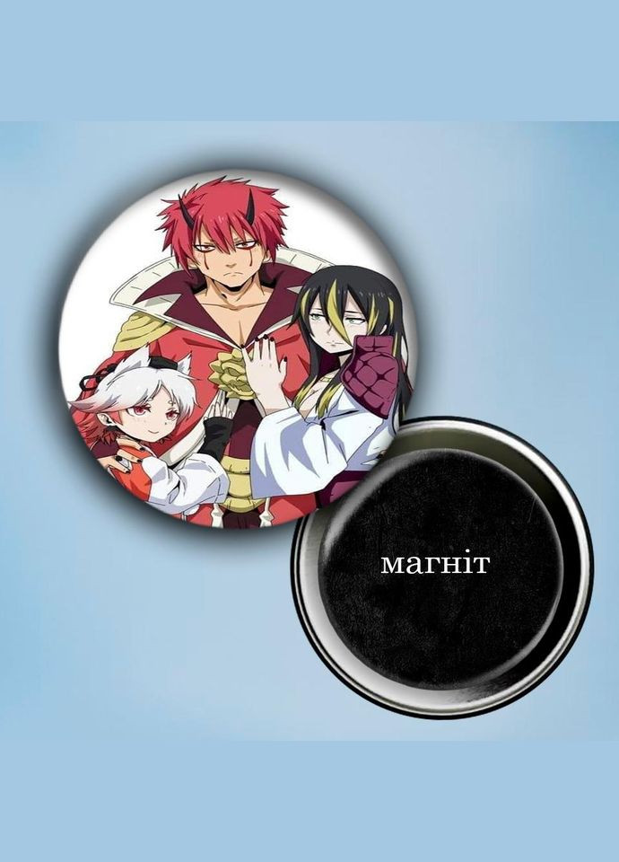 Фотомагнит (магнит на холодильник) Аниме О моем перерождении в слизь #0002 56 мм черный No Brand (309157418)