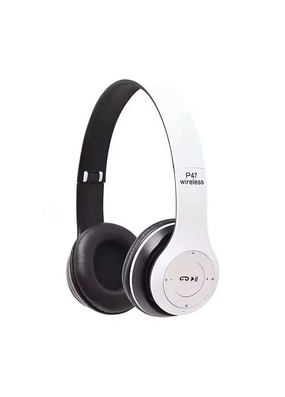 Беспроводные наушники Bluetooth Wireless P47 microSD FM White No Brand (329887716)