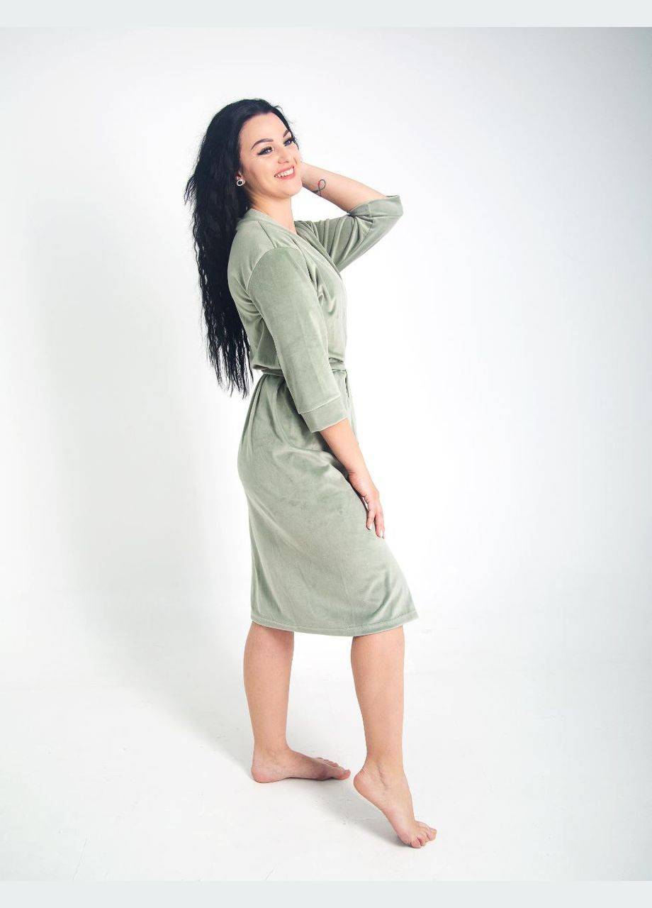 Халат жіночий велюровий на запах No Brand халат (315635061)