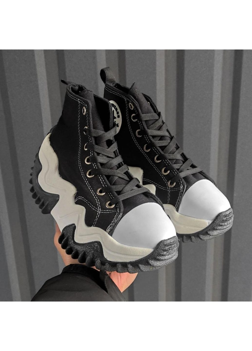 КЕДЫ ЖЕНСКИЕ CONVERSE RUN RUN STAR MOTION BLACK / GREY КОНВЕРС РАН СТАР No Brand серые демисезоны (369394016)