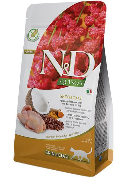 Сухой корм для кошек N&D Quinoa Skin&Coat Adult 300 г (8010276035783) Farmina (308752550)