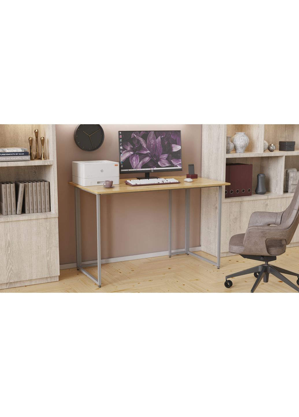 Комп'ютерний стіл Ханна 75x140x60 сірий ДСП Дуб Артізан 16мм (FRD-106226) Ferrum-decor (353501267)