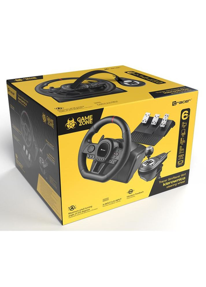 Руль с педалями и коробкой передач SimRacer 6in1 для PS4/PS3/PC/Xbox One/Xbox 360 (47345) Tracer (360396364)