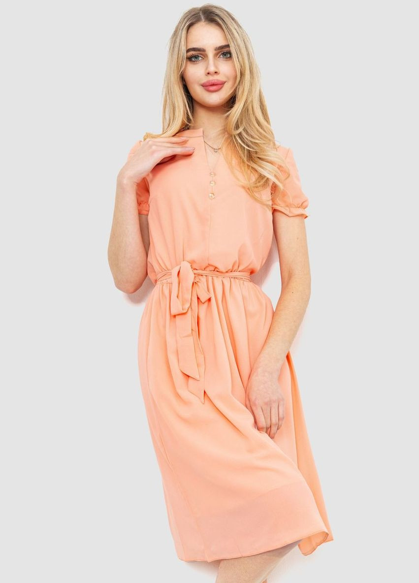 Персикова сукня однотонна, колір персиковий, Ager