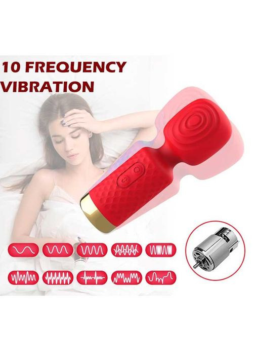 Мини-вибратор для клитора микрофон на USB красного цвета из 10 режимов вибрации. Женский вибратор-массажер China (360603877)