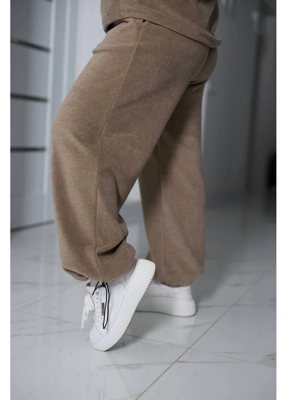 Женский бархатный костюм с худи и брюками No Brand Р5203-944 (373999677)