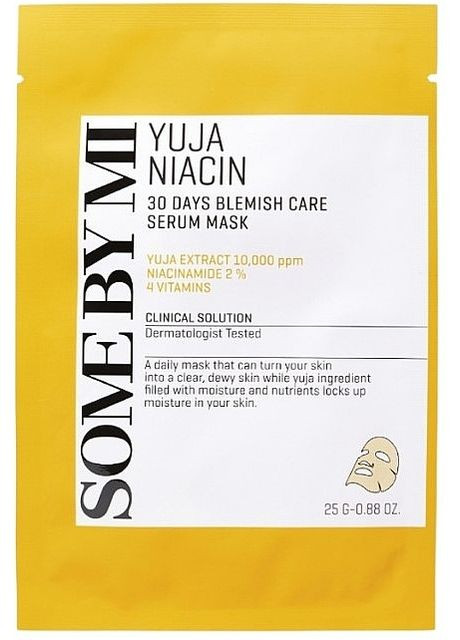 Тканевая маска-сыворотка Yuja Niacin 30 Days Blemish Care Serum Mask 25g (1286812-27683437) Some By Mi (368657038)