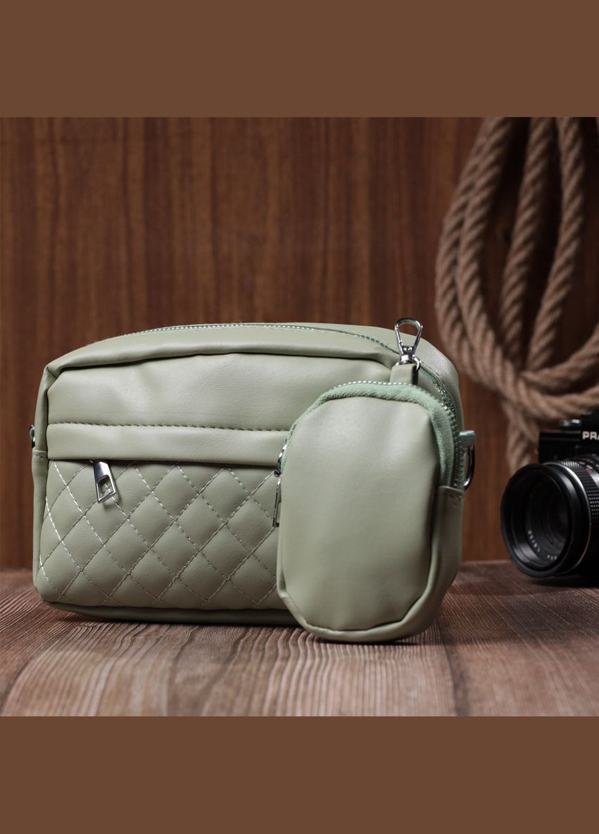 Стильная женская сумка кросс-боди с монетницей из экокожи 22797 Vintage (304533828)