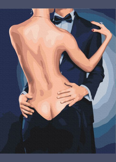 Картина по номерам пара влюбленных Объятия джентельмена 40х50 Раскраска для взрослых BS53917 Brushme (308988707)