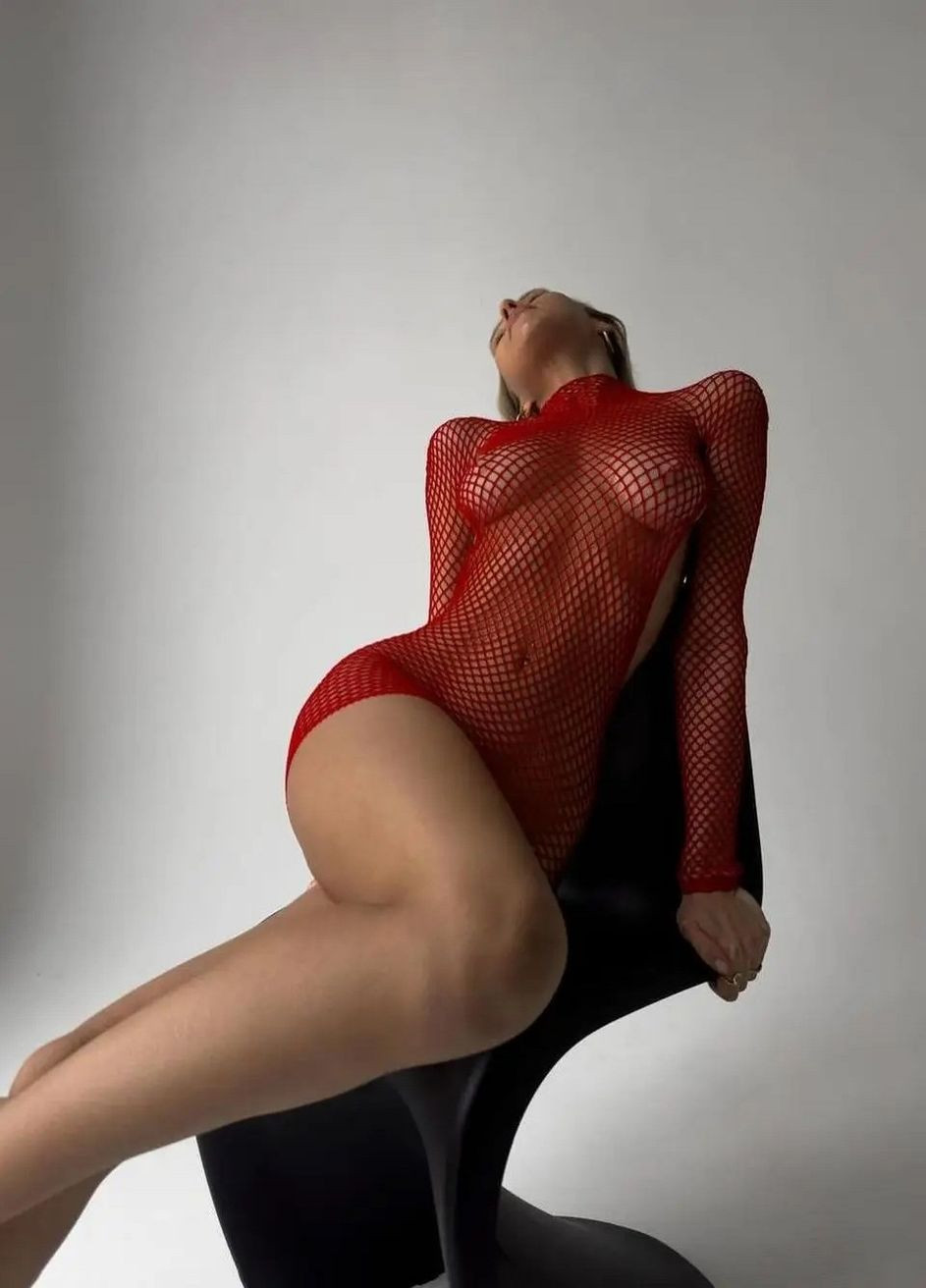 Сукня Бодістокінг червона, сукня сітка червона No Brand (316154900)