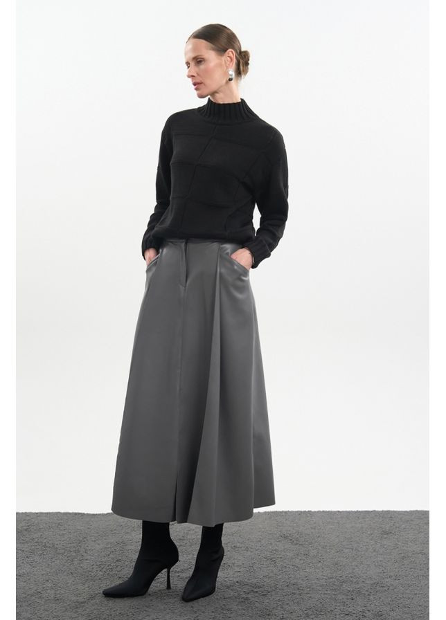 Черный демисезонный стильный свитер в рельефный узор (2804) Triko Bakh