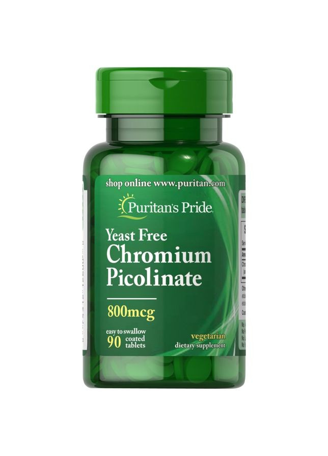 Вітаміни та мінерали Puritan's Pride Chromium Picolinate 800 mcg Yeast Free, 90 таблеток Puritans Pride (361286819)