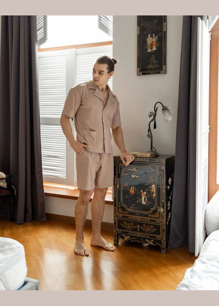 Чоловічий піжамний костюм колір бежевий р.L 453369 New Trend (286330002)