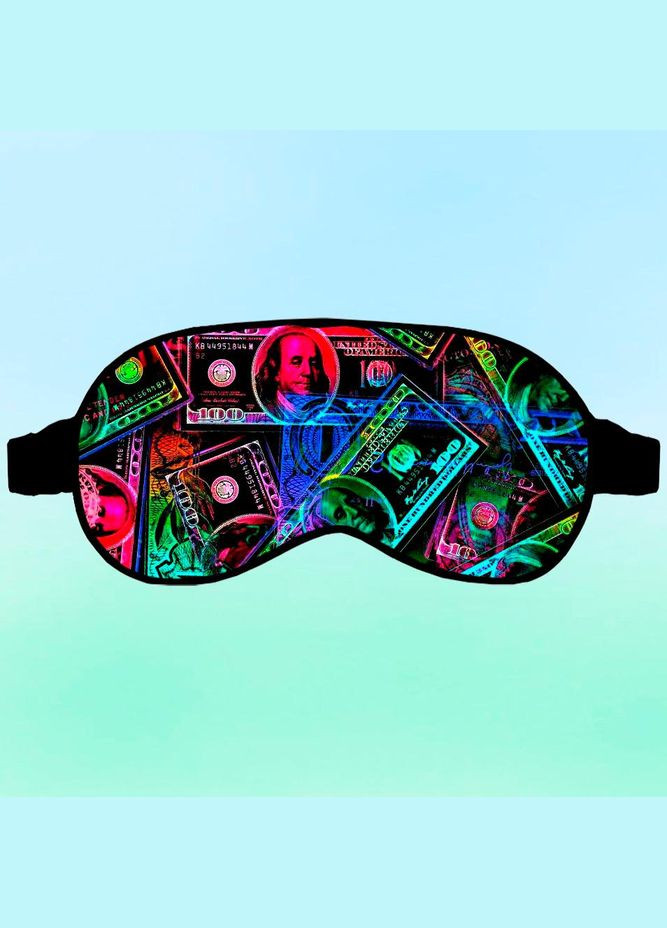 Маска для сна деньги неон Черная No Brand (315046781)