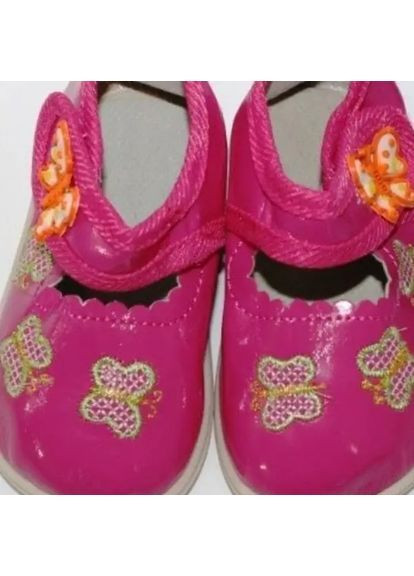 Розовые яркие детские тапочки для девочки розовые с принтом бабочек No Brand