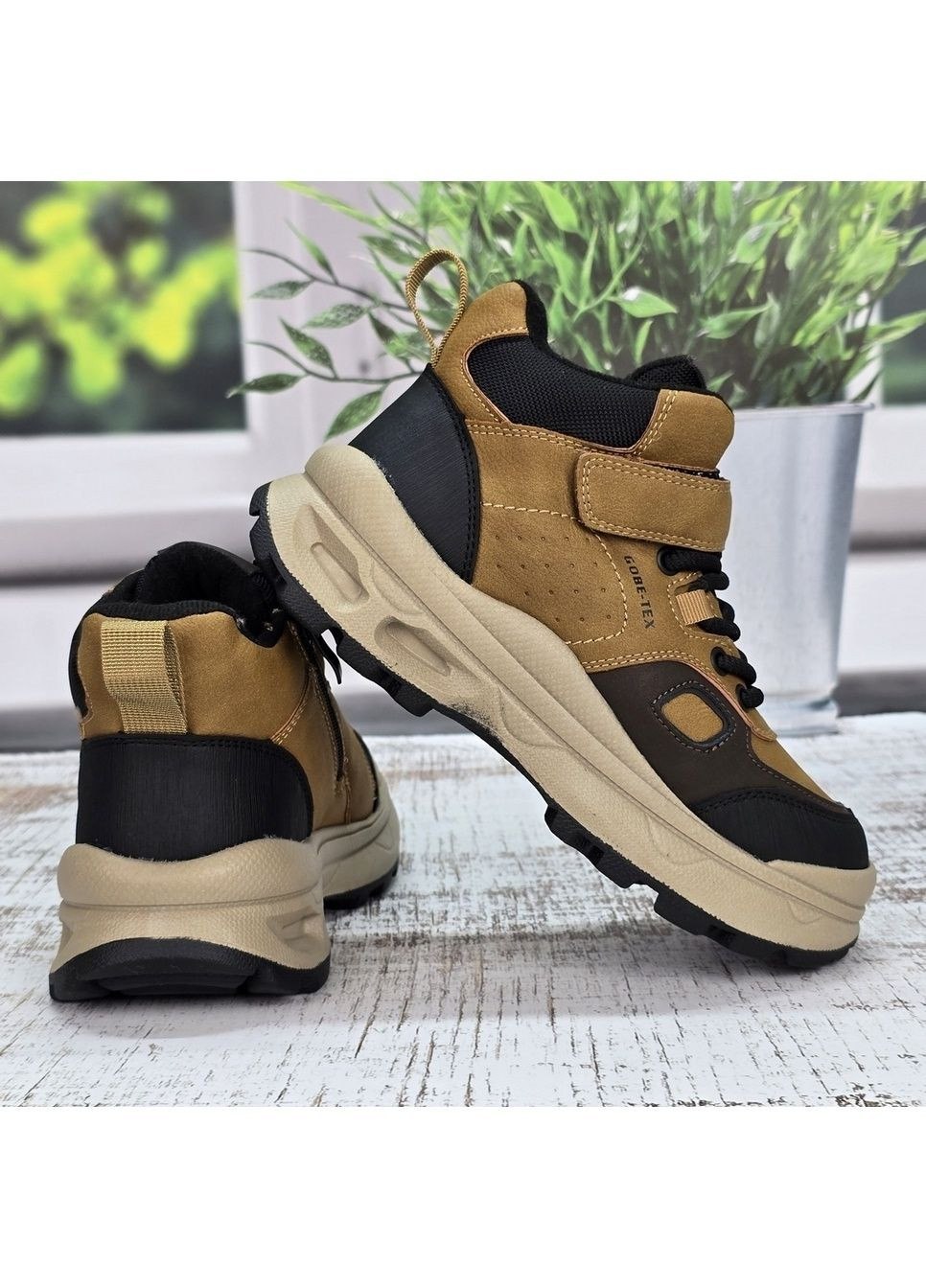 Светло-коричневые повседневные зимние ботинки зимние подростковые для мальчика Kimboo