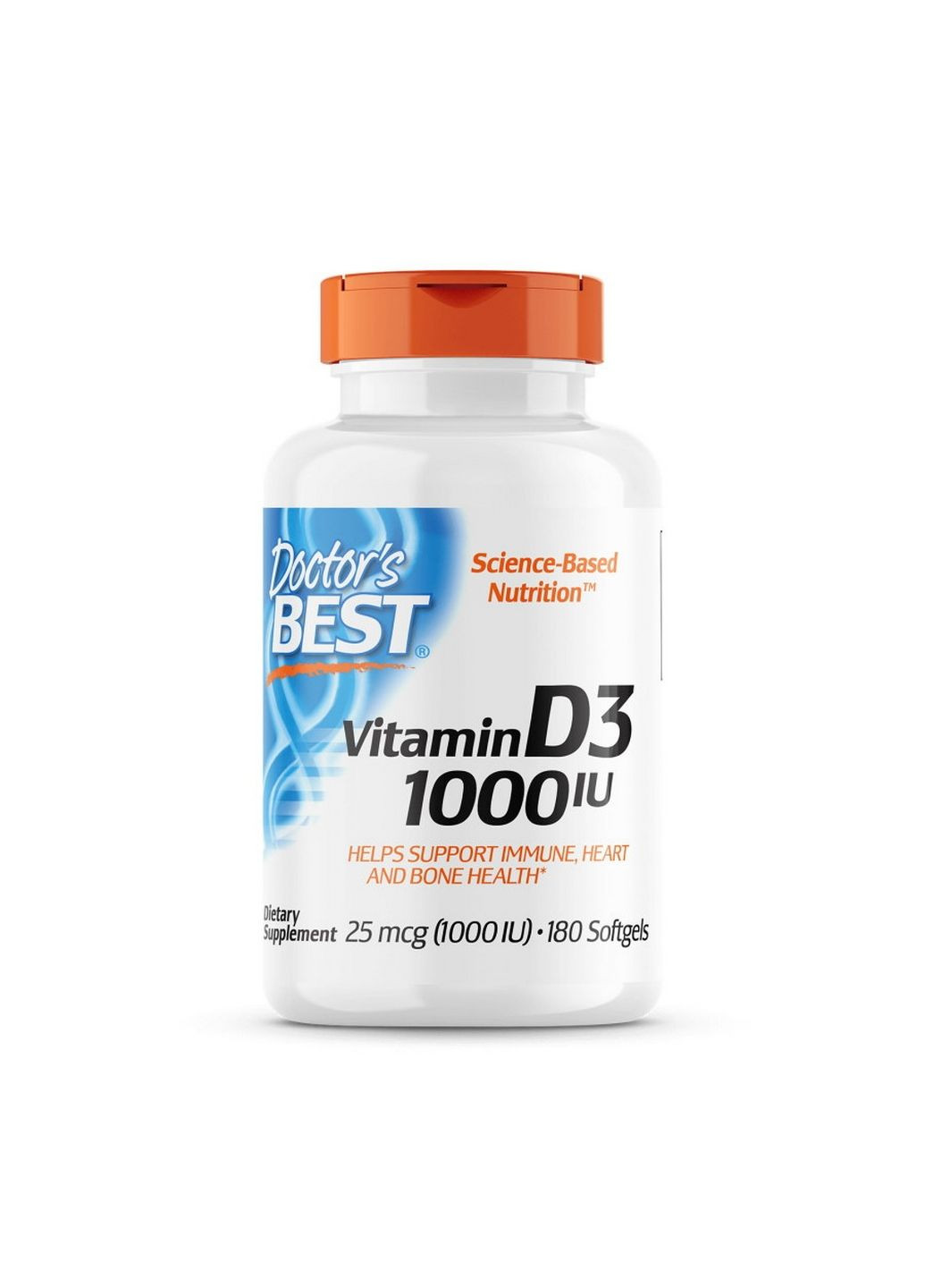 Вітаміни та мінерали Vitamin D3 1000 IU, 180 капсул Doctor's Best (293341801)