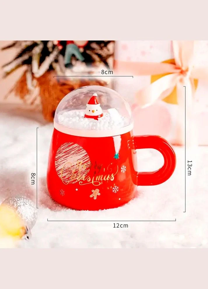 Чашка з кришкою Різдвяні свята кераміка (8030-226) Olens (326784833)