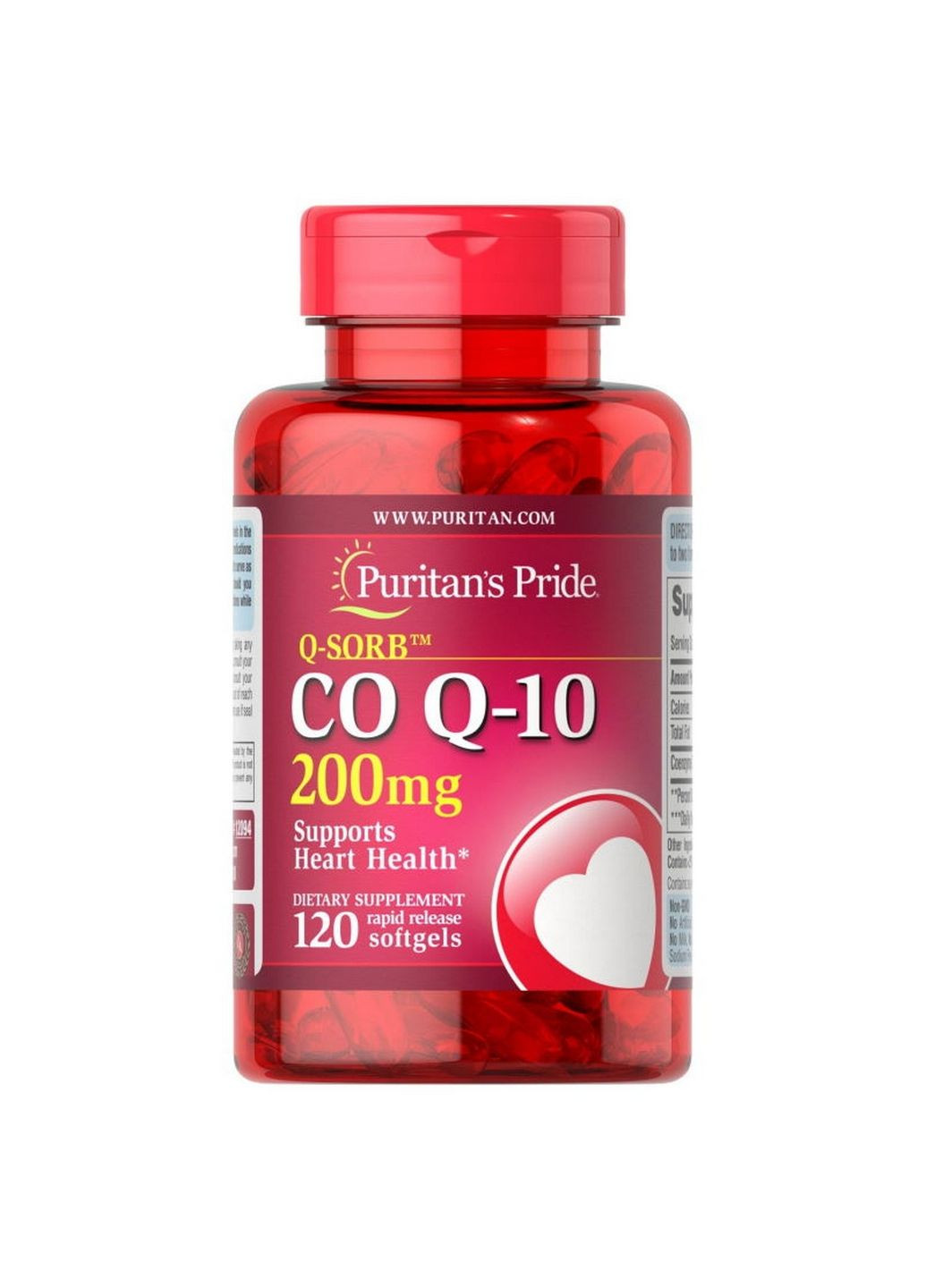 Натуральна добавка CO Q10 200 mg, 120 капсул Puritans Pride (293338192)