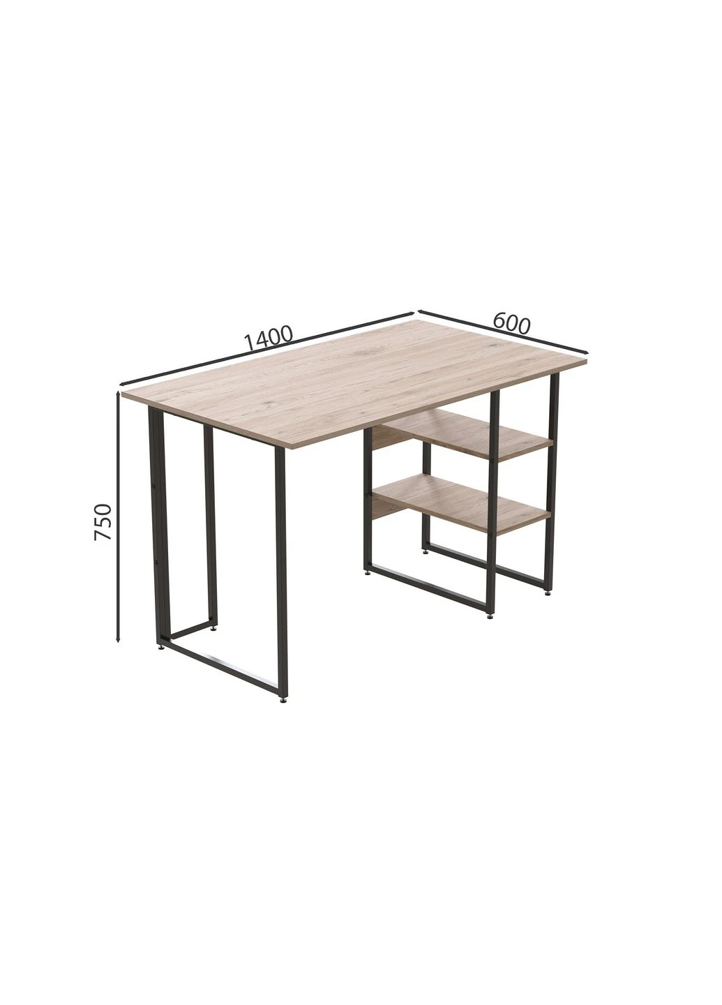 Комп'ютерний стіл Кевін 75x140x60 чорний ДСП 32мм (FRD-103817) Ferrum-decor (377382124)